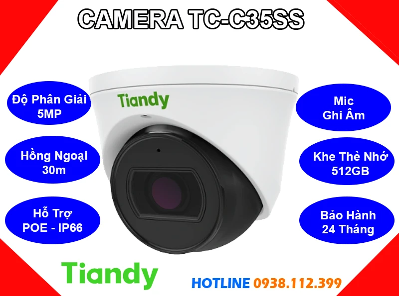 Camera TIANDY TC-C35SS (5MP), camera quan sát TIANDY TC-C35SS, camera giám sát TIANDY TC-C35SS, lắp camera TIANDY TC-C35SS giá rẻ, camera chính hãng TIANDY TC-C35SS, camera TIANDY TC-C35SS giá rẻ, camera ghi âm TIANDY TC-C35SS, camera IP dome trong nhà TIANDY TC-C35SS,