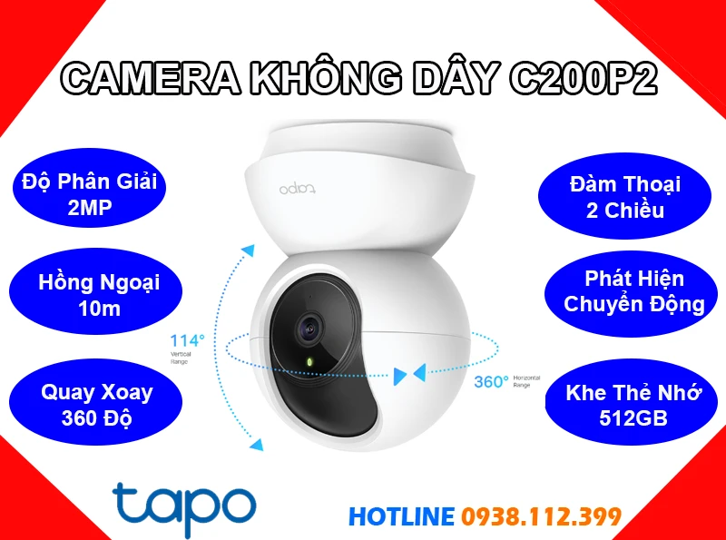 Camera IP WIFI Không Dây Tapo C200P2 (2MP), camera không dây Tapo C200P2, camera quan sát Tapo C200P2, lắp đặt camera Tapo C200P2, camera Tapo C200P2 chính hãng, lắp camera Tapo C200P2 giá rẻ, camera quay xoay trong nhà Tapo C200P2, camera Tapo C200P2 chính hãng,