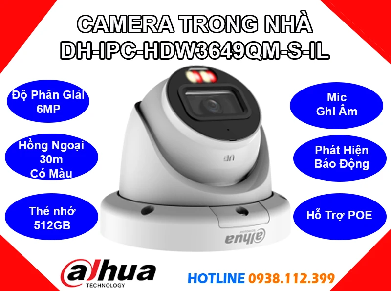 DH-IPC-HDW3649QM-S-IL Camera Ghi Âm (6MP), camera quan sát DH-IPC-HDW3649QM-S-IL, lắp camera DH-IPC-HDW3649QM-S-IL giá rẻ, lắp đặt camera DH-IPC-HDW3649QM-S-IL, camera giám sát DH-IPC-HDW3649QM-S-IL, camera ghi âm DH-IPC-HDW3649QM-S-IL, camera dahua DH-IPC-HDW3649QM-S-IL,