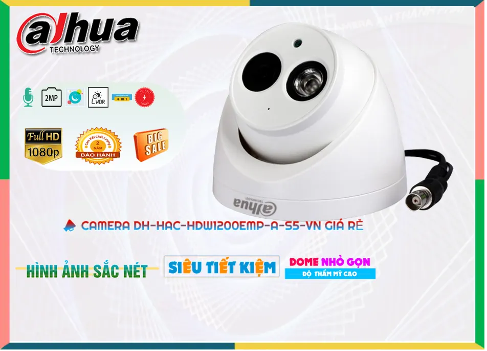 DH-HAC-HDW1200EMP-A-S5-VN Camera An Ninh Thiết kế Đẹp