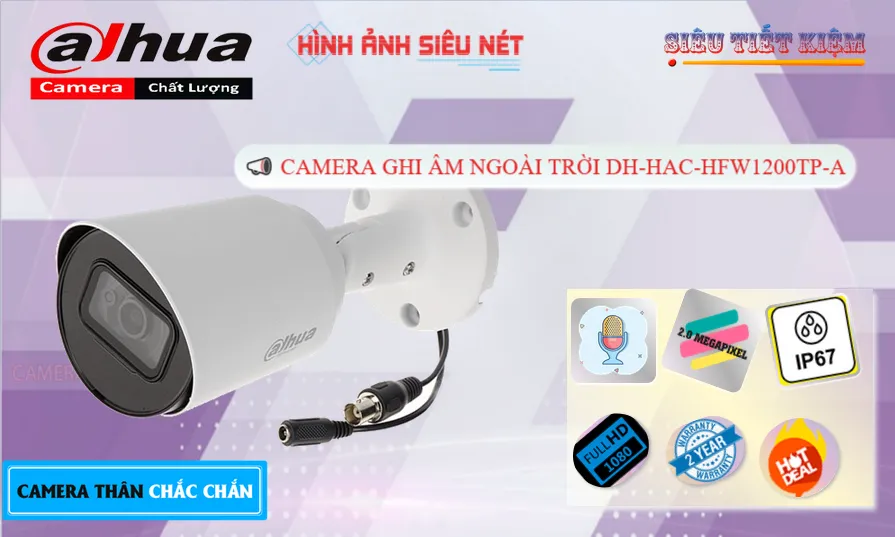DH-HAC-HFW1200TP-A Camera Ngoài Trời Ghi Âm DH-HAC-HFW1200TP-A Camera Ngoài Trời Ghi Âm