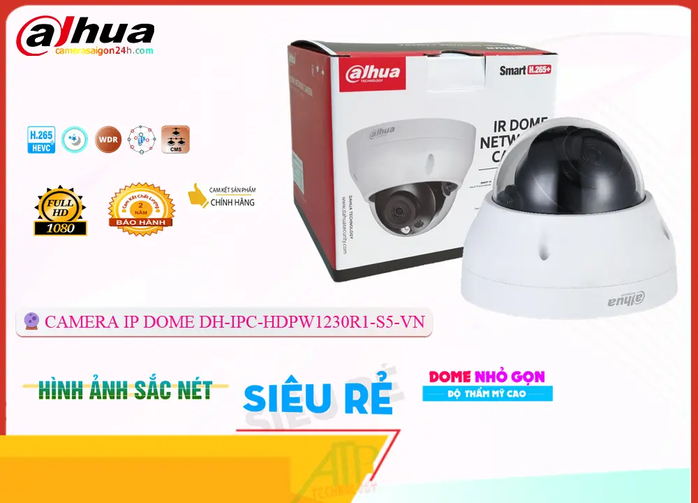 DH-IPC-HDPW1230R1-S5-VN Camera Thiết kế Đẹp Dahua DH-IPC-HDPW1230R1-S5-VN Camera Thiết kế Đẹp Dahua