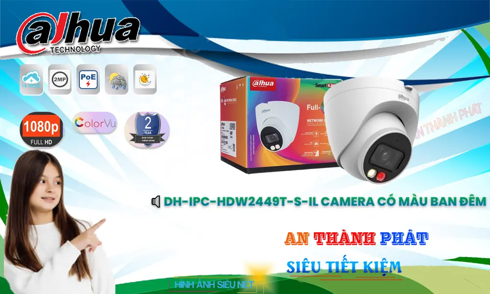 DH-IPC-HDW2249T-S-IL Camera An Ninh Thiết kế Đẹp
