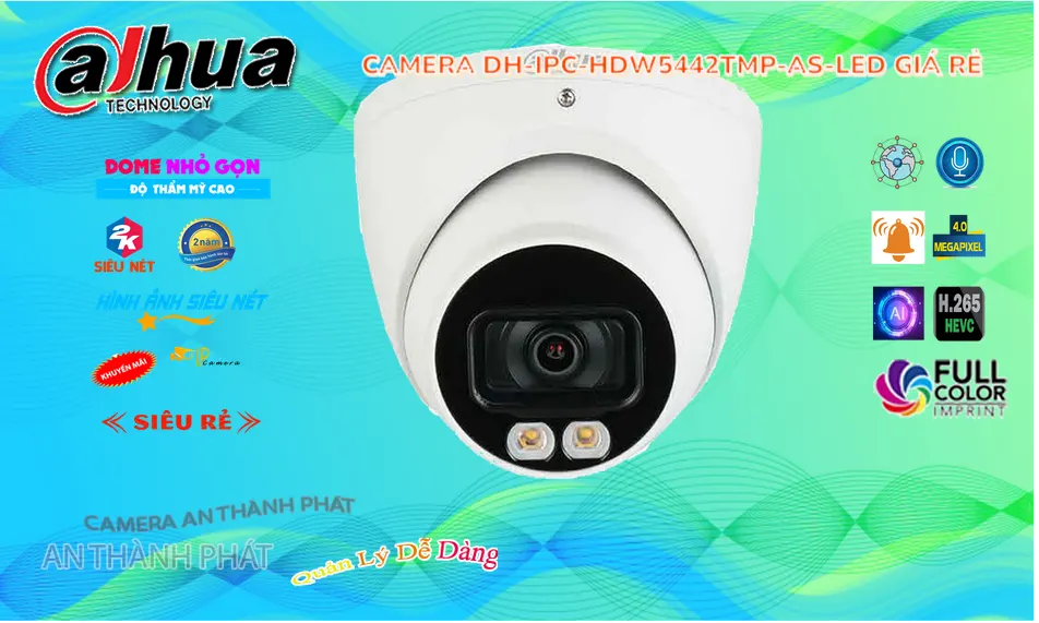 Camera DH-IPC-HDW5442TMP-AS-LED Thiết kế Đẹp