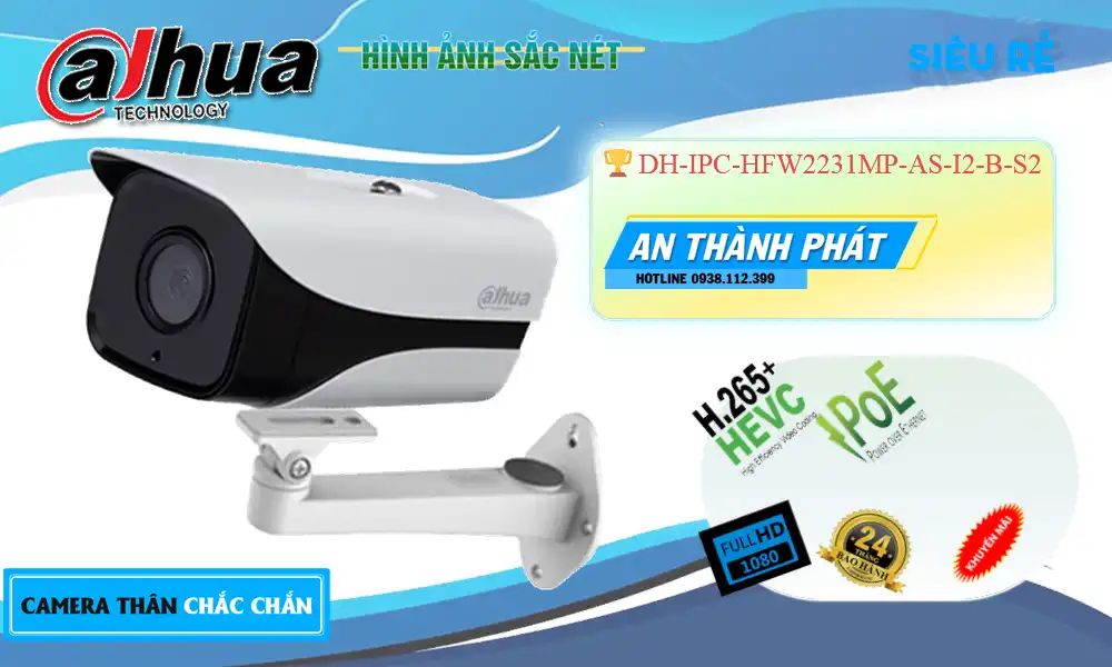 Camera DH-IPC-HFW2231MP-AS-I2-B-S2 Dahua Tiết Kiệm Camera DH-IPC-HFW2231MP-AS-I2-B-S2 Dahua Tiết Kiệm