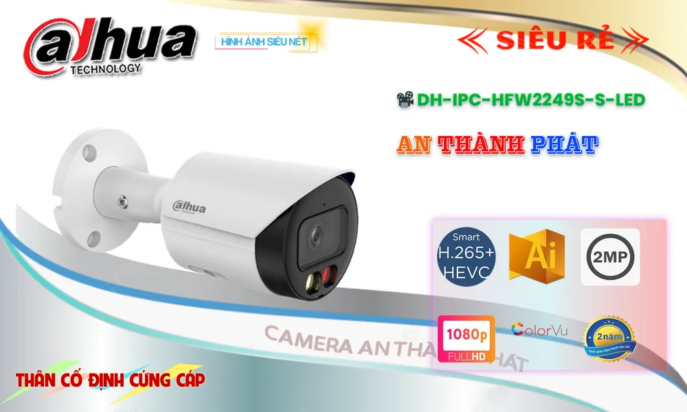 Camera Dahua Sắt Nét DH-IPC-HFW2249S-S-LED Camera Dahua Sắt Nét DH-IPC-HFW2249S-S-LED