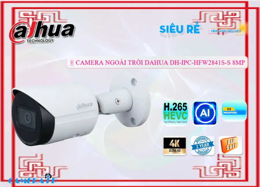Camera IP POE Cao Cấp 4K DH-IPC-HFW2841S-S Camera IP POE Cao Cấp 4K DH-IPC-HFW2841S-S