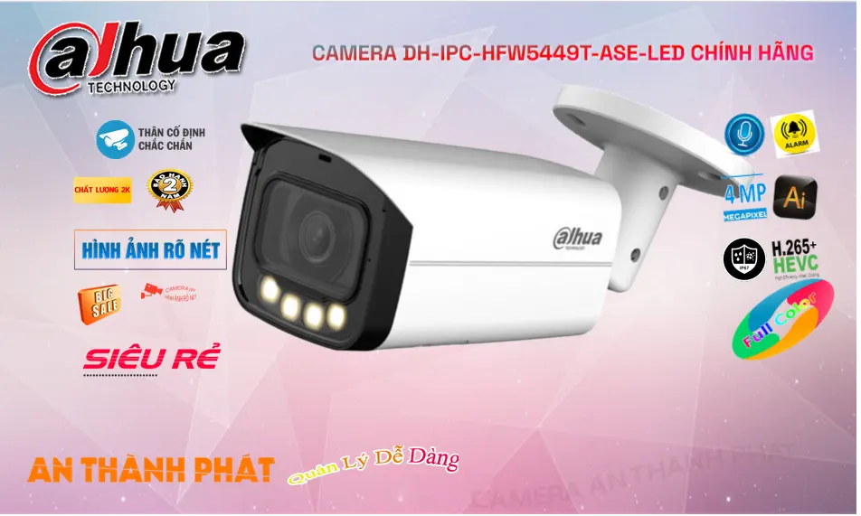 DH-IPC-HFW5449T-ASE-LED Camera An Ninh Thiết kế Đẹp DH-IPC-HFW5449T-ASE-LED Camera An Ninh Thiết kế Đẹp