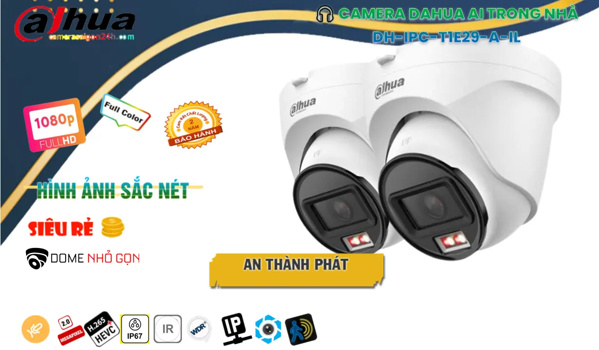 DH-IPC-T1E29-A-IL Camera Công Nghệ POE Dahua DH-IPC-T1E29-A-IL Camera Công Nghệ POE Dahua