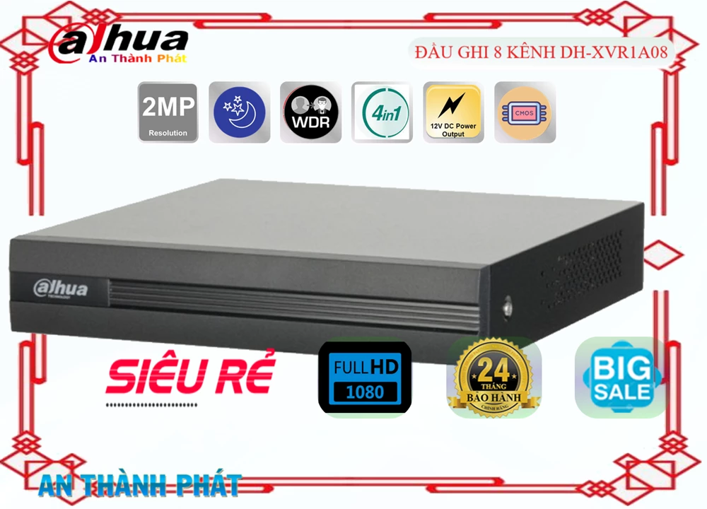 DH-XVR1A08 Đầu ghi Camera Dahua Sắt Nét DH-XVR1A08 Đầu ghi Camera Dahua Sắt Nét