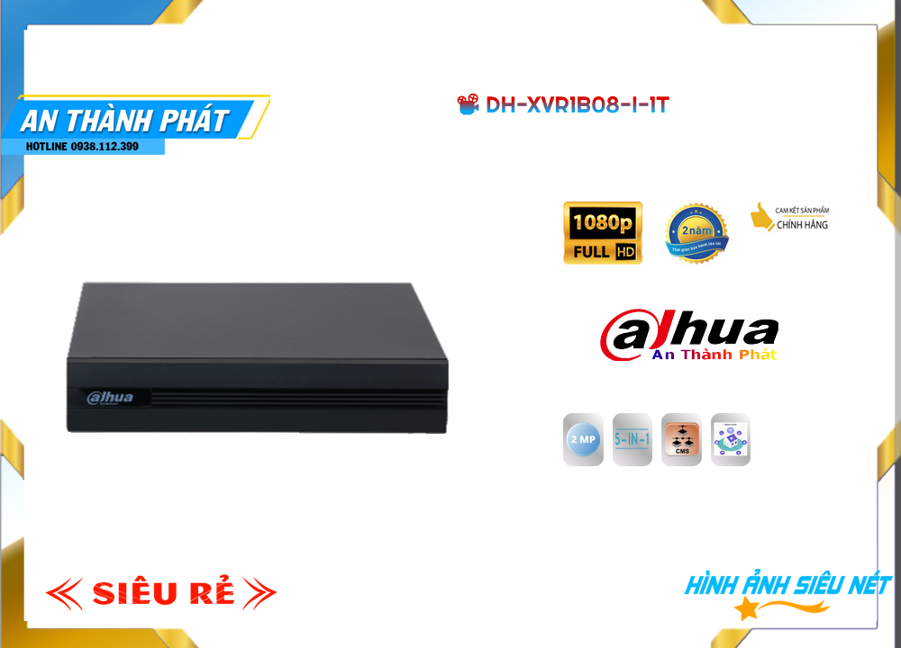 Đầu Ghi Dahua Thiết kế Đẹp DH-XVR1B08-I-1T Đầu Ghi Dahua Thiết kế Đẹp DH-XVR1B08-I-1T
