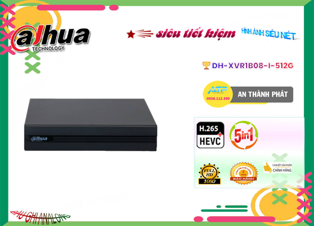 DH-XVR1B08-I-512G Sắt Nét Dahua DH-XVR1B08-I-512G Sắt Nét Dahua