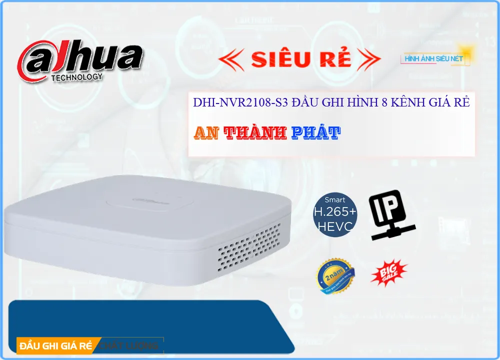 Đầu Ghi DHI-NVR2108-S3 Sắt Nét Đầu Ghi DHI-NVR2108-S3 Sắt Nét