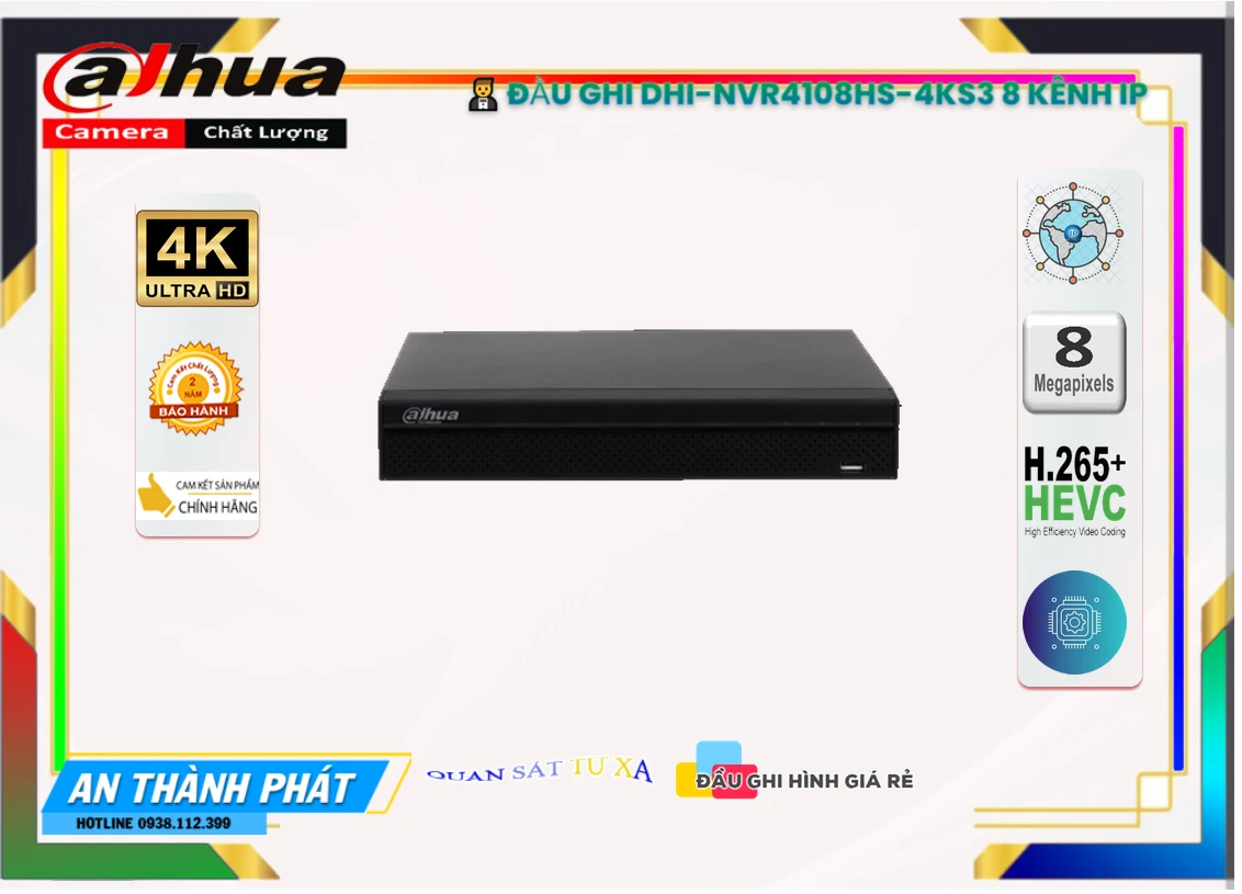 Dahua DHI-NVR4108HS-4KS3 Sắt Nét Dahua DHI-NVR4108HS-4KS3 Sắt Nét