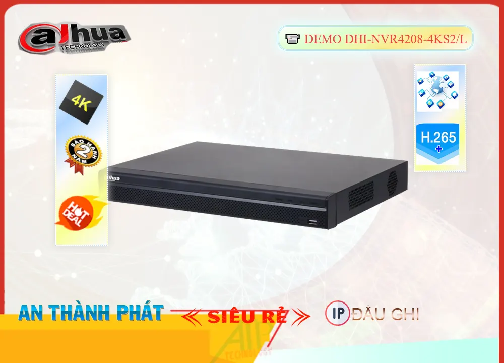 Đầu Thu KTS Dahua DHI-NVR4208-4KS2/L Giá rẻ Đầu Thu KTS Dahua DHI-NVR4208-4KS2/L Giá rẻ