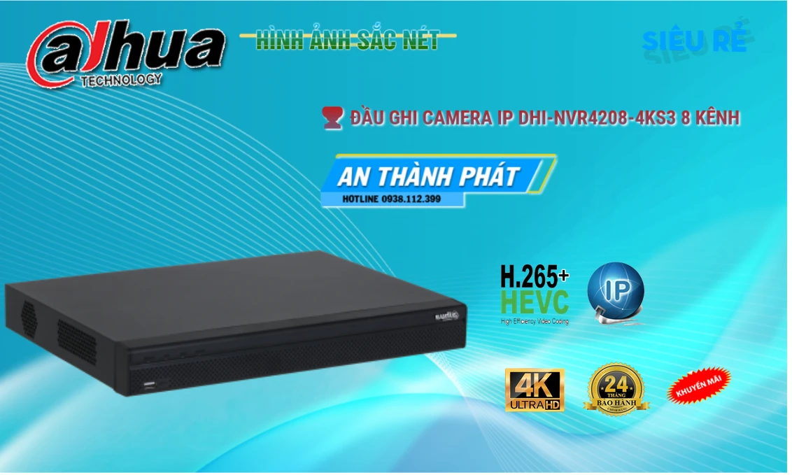 DHI-NVR4208-4KS3 Đầu Thu Dahua