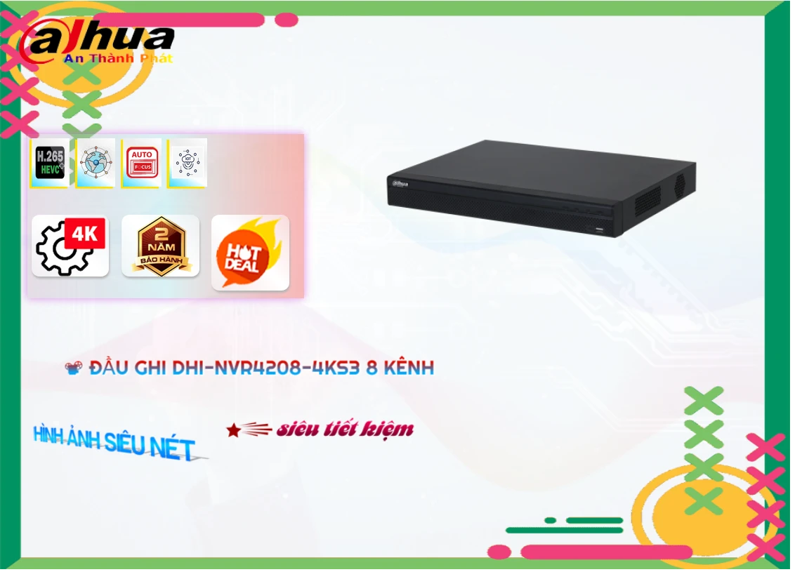 DHI-NVR4208-4KS3 Đầu Thu Dahua DHI-NVR4208-4KS3 Đầu Thu Dahua