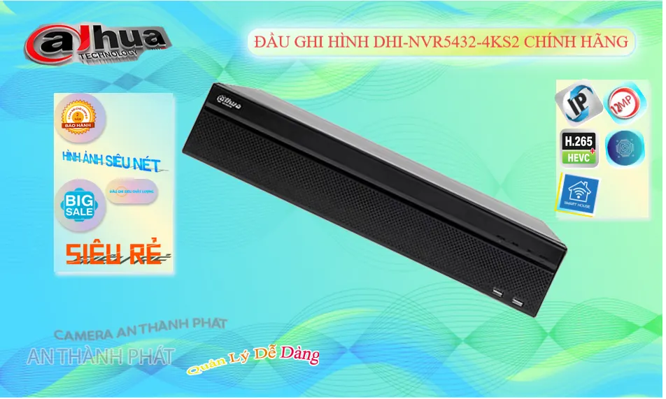 DHI-NVR5432-4KS2 Đầu Ghi Hình Giá rẻ ☑ DHI-NVR5432-4KS2 Đầu Ghi Hình Giá rẻ ☑