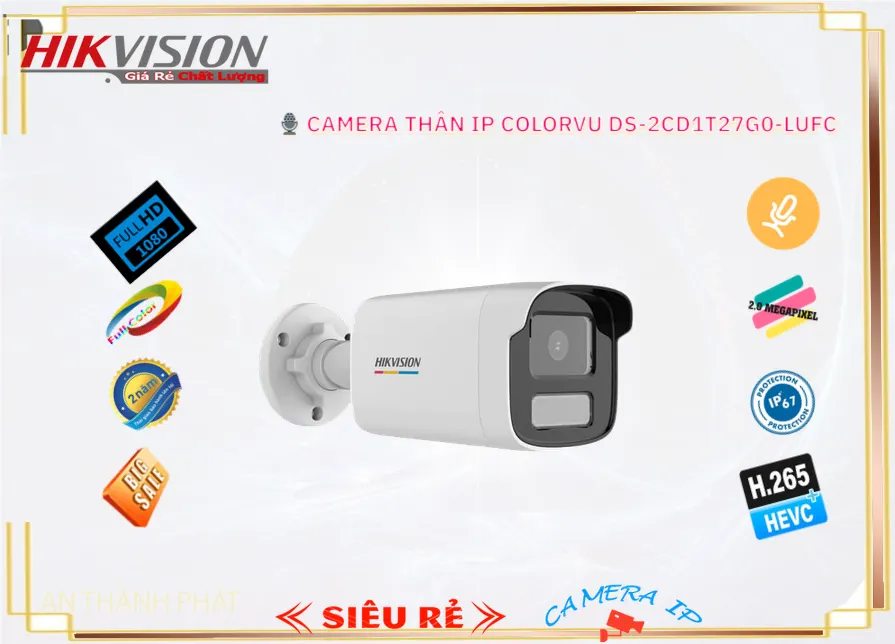 DS-2CD1T27G0-LUFC Camera Thiết kế Đẹp Hikvision DS-2CD1T27G0-LUFC Camera Thiết kế Đẹp Hikvision