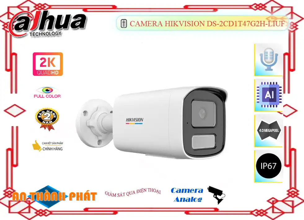 Camera Hikvision DS-2CD1T47G2H-LIUF Camera Hikvision DS-2CD1T47G2H-LIUF