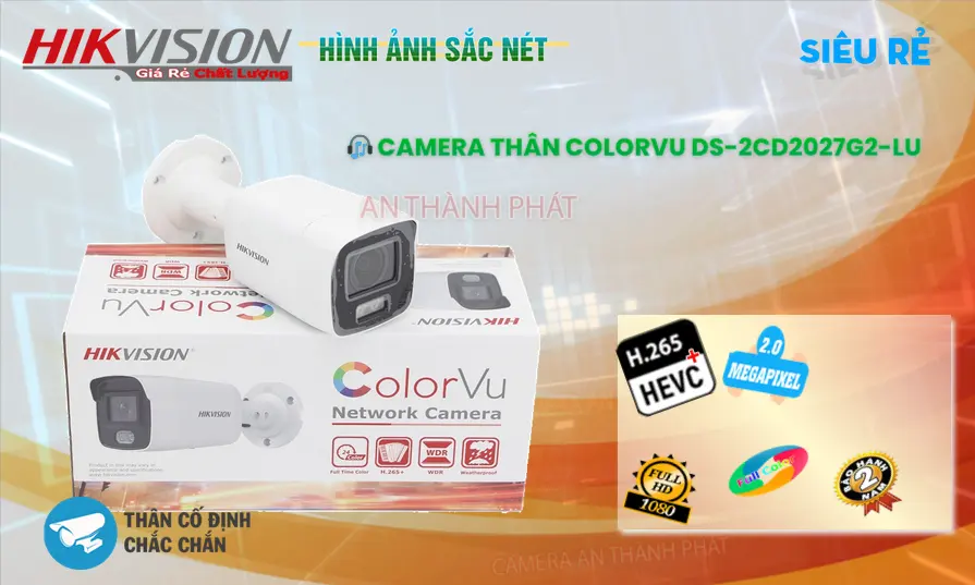 Camera An Ninh  Hikvision DS-2CD2027G2-LU Chất Lượng