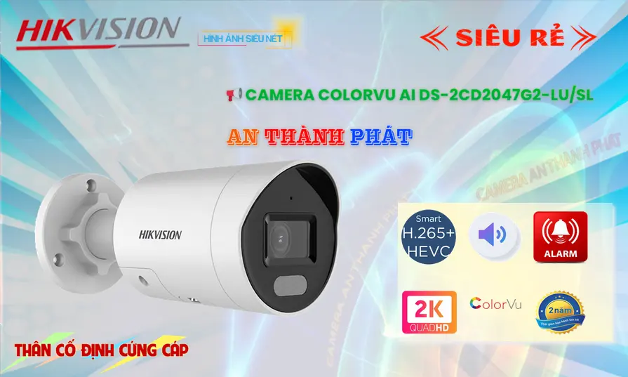 Camera An Ninh  Hikvision DS-2CD2047G2-LU/SL Thiết kế Đẹp