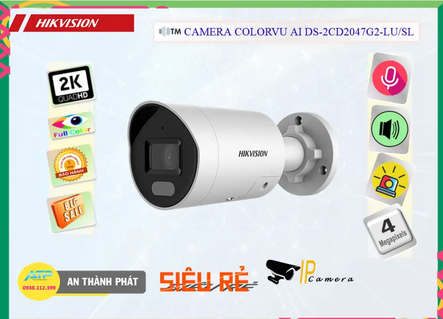 Camera An Ninh Hikvision DS-2CD2047G2-LU/SL Thiết kế Đẹp Camera An Ninh Hikvision DS-2CD2047G2-LU/SL Thiết kế Đẹp
