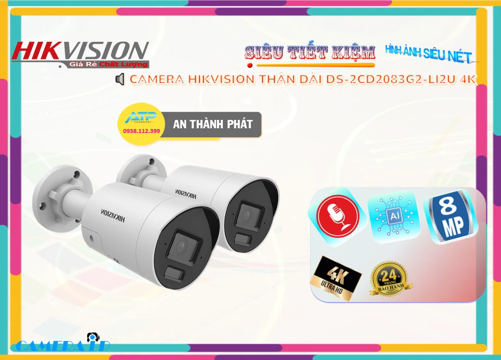 Camera Hikvision Giá tốt IP POE với Trang bị Cảm biến chuyển động DS-2CD2083G2-LI2U Camera Hikvision Giá tốt IP POE với Trang bị Cảm biến chuyển động DS-2CD2083G2-LI2U