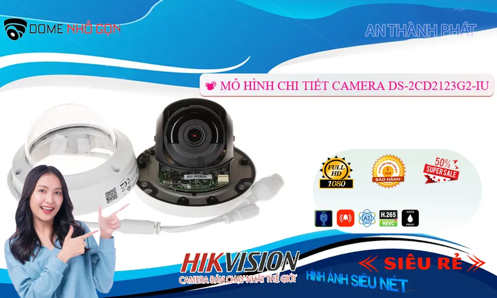 Camera DS-2CD2123G2-IU  Hikvision Giá rẻ