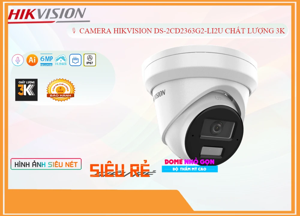 Camera Hikvision DS-2CD2363G2-LI2U Camera Hikvision DS-2CD2363G2-LI2U