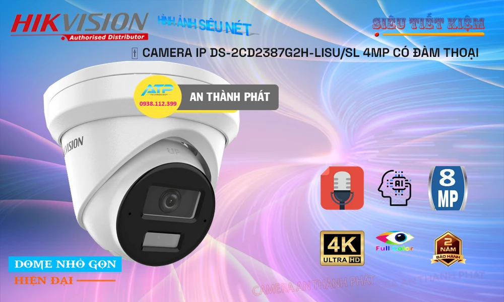 Camera Hikvision Giá tốt IP POE kết hợp khả năng hỗ trợ đèn và còi báo động tại chỗ DS-2CD2387G2H-LISU/SL Camera Hikvision Giá tốt IP POE kết hợp khả năng hỗ trợ đèn và còi báo động tại chỗ DS-2CD2387G2H-LISU/SL