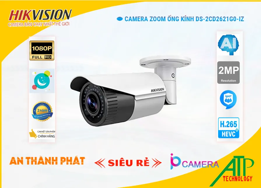 Camera An Ninh Hikvision DS-2CD2621G0-IZ Tiết Kiệm Camera An Ninh Hikvision DS-2CD2621G0-IZ Tiết Kiệm