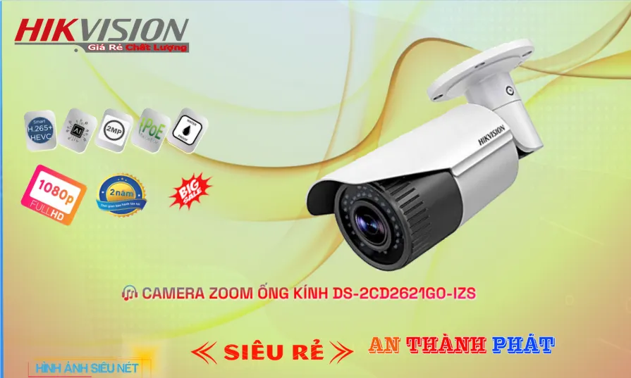DS-2CD2621G0-IZS Camera An Ninh Tiết Kiệm