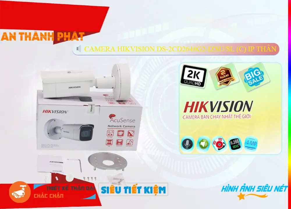 ✨ Camera An Ninh  Hikvision DS-2CD2646G2-IZSU/SL(C) Giá rẻ