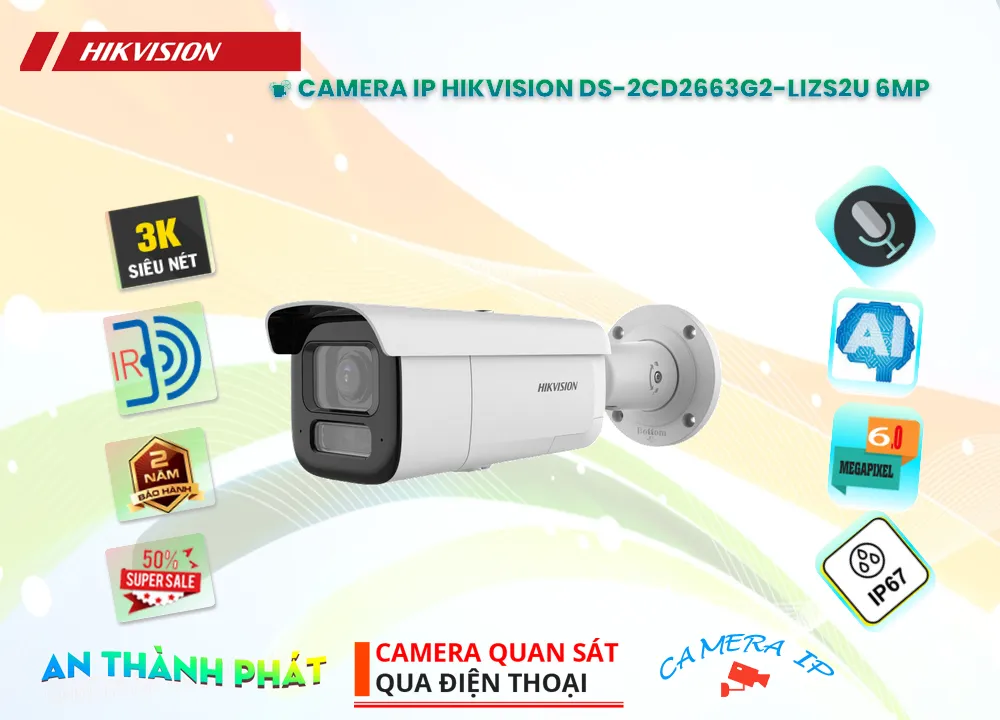 Camera IP HIKVISION DS-2CD2663G2-LIZS2U 6MP Camera IP HIKVISION DS-2CD2663G2-LIZS2U 6MP