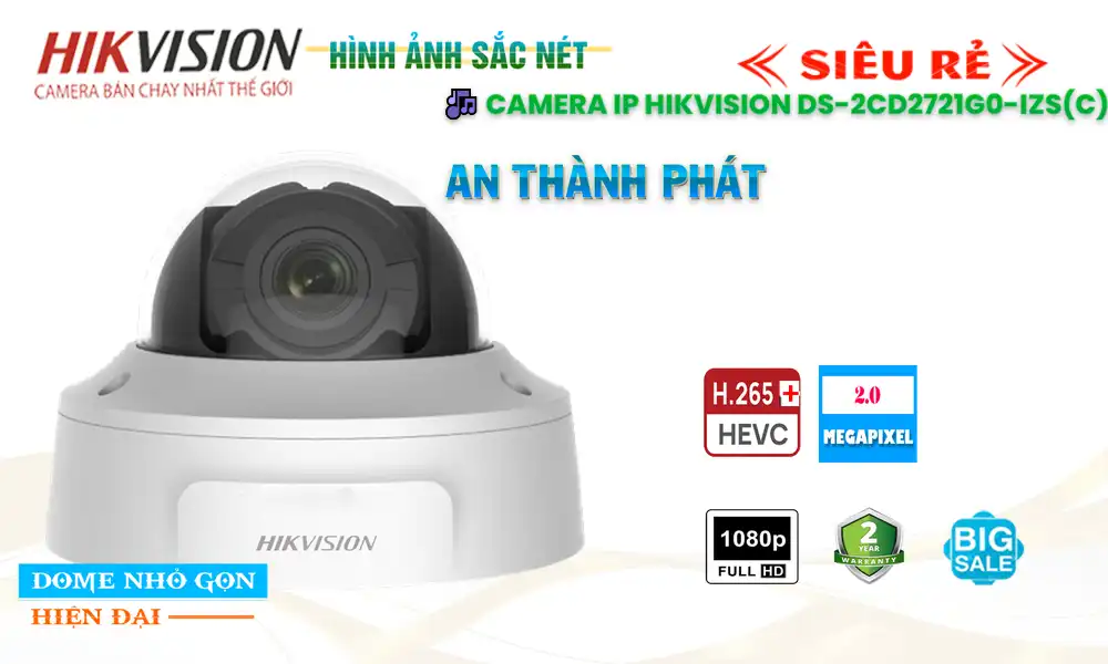 Camera Hikvision DS-2CD2721G0-IZS(C)