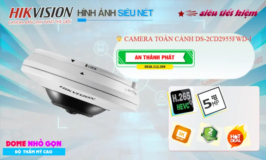 Camera DS-2CD2955FWD-I Thiết kế Đẹp ✓