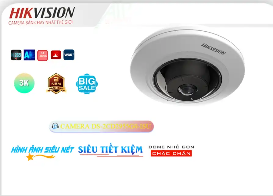 DS-2CD2955G0-ISU Camera Thiết kế Đẹp Hikvision ❂ DS-2CD2955G0-ISU Camera Thiết kế Đẹp Hikvision ❂