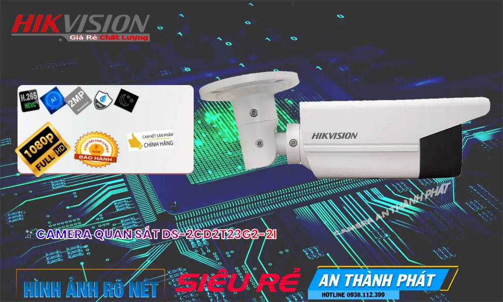 DS-2CD2T23G2-2I Camera An Ninh Thiết kế Đẹp