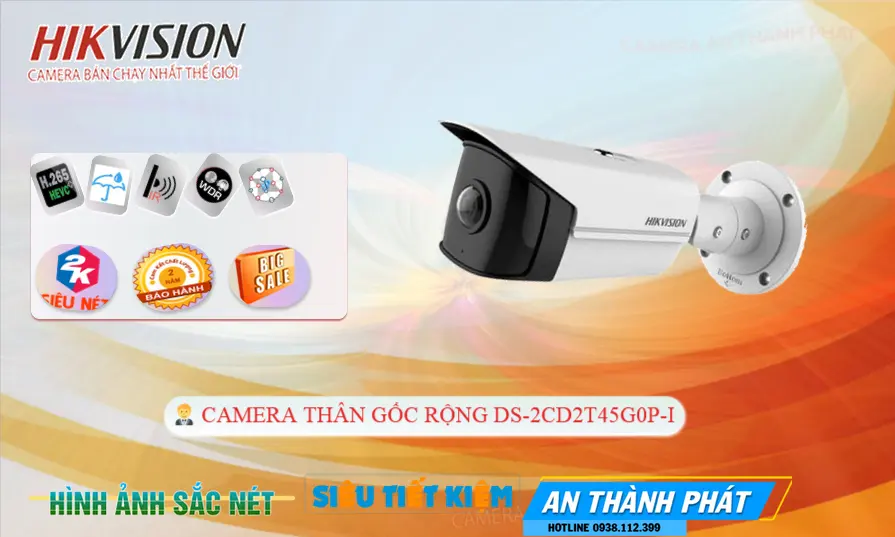 DS-2CD2T45G0P-I Camera An Ninh Thiết kế Đẹp