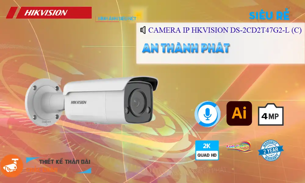 Camera Hikvision DS-2CD2T47G2-L (C)