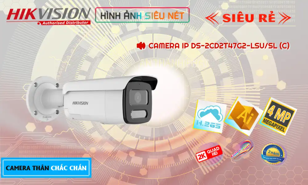 Camera Hikvision DS-2CD2T47G2-LSU/SL (C)