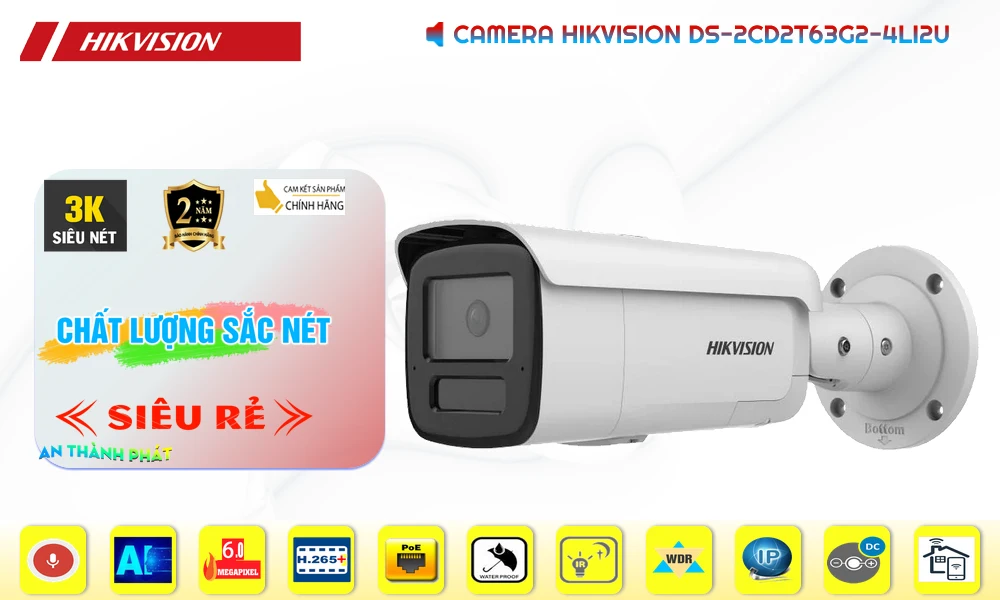 Camera Hikvision DS-2CD2T63G2-4LI2U Tiết Kiệm Camera Hikvision DS-2CD2T63G2-4LI2U Tiết Kiệm
