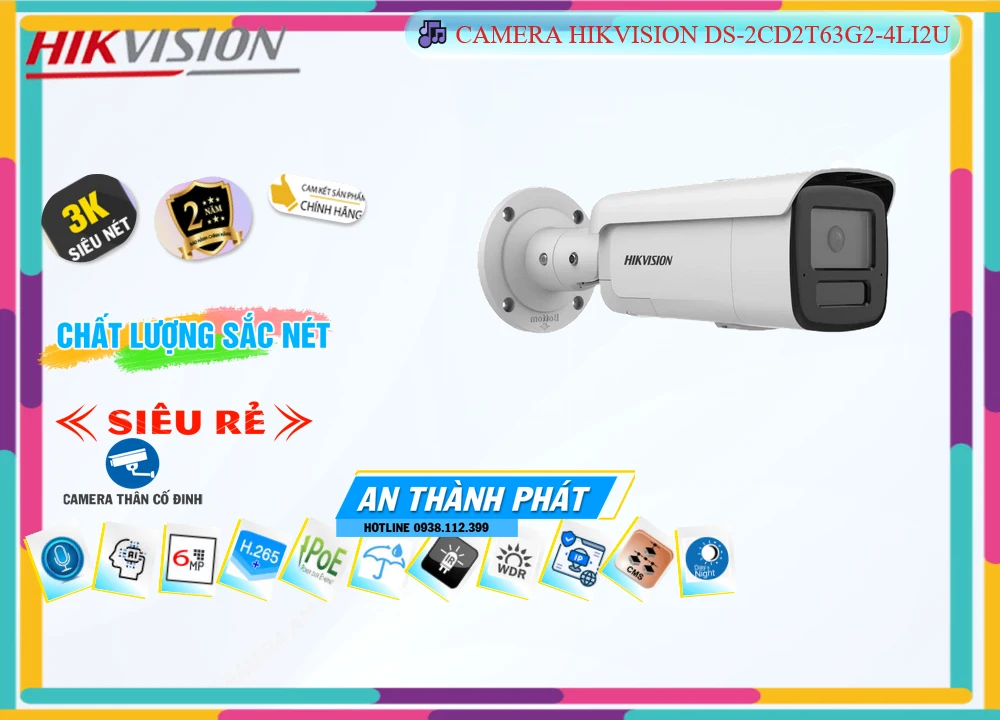 Camera Hikvision DS-2CD2T63G2-4LI2U Tiết Kiệm Camera Hikvision DS-2CD2T63G2-4LI2U Tiết Kiệm