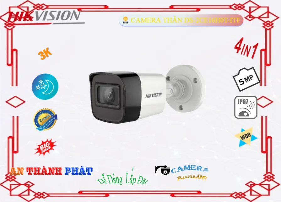 DS-2CE16H0T-ITF Camera An Ninh Sắt Nét DS-2CE16H0T-ITF Camera An Ninh Sắt Nét