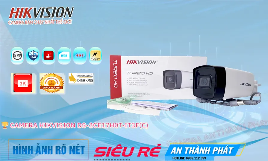 DS-2CE17H0T-IT3F(C) Camera Sắt Nét  Hikvision