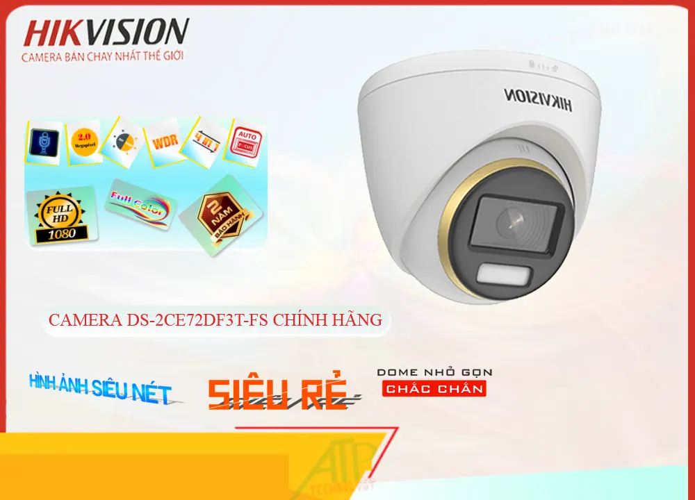 DS-2CE72DF3T-FS Camera Hikvision Sắt Nét DS-2CE72DF3T-FS Camera Hikvision Sắt Nét