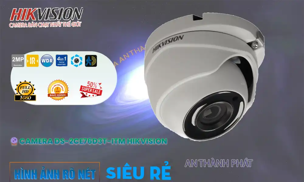 DS-2CE76D3T-ITM Camera An Ninh Thiết kế Đẹp