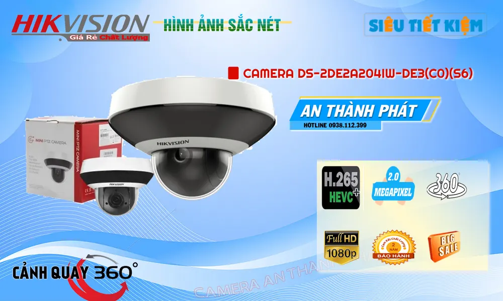Hikvision DS-2DE2A204IW-DE3(C0)(S6) Giá rẻ