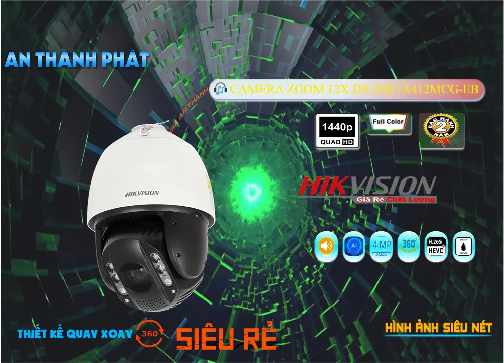 ❂  Hikvision DS-2DE7A412MCG-EB Thiết kế Đẹp